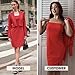 EXLURA Women's Professional Business Lightweight Blazer Dress Suit Sets 2 Piece Work Office Fashion Outfits Red
