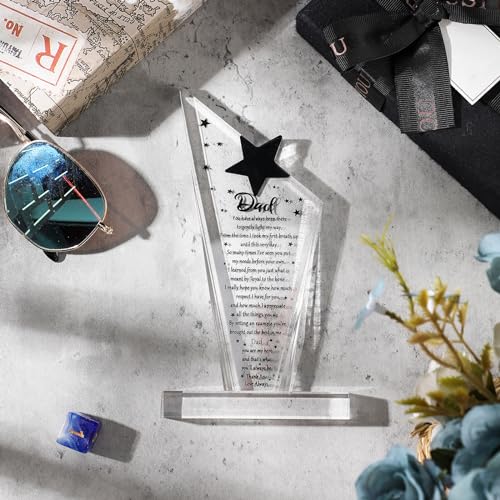 Image of Yookeer Dad Appreciation Gift Acrylic Plaque from Son Daughter, Stylish