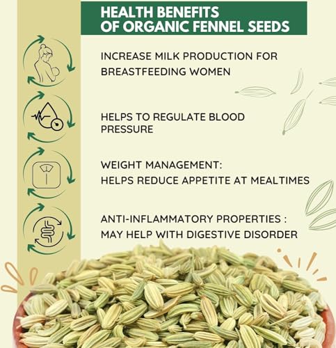 Image of Pure Tree Certified Organic Fennel Seeds | 50 Gm | Glass Jar | Saunf, Variyali | Perumjeerakam Whole Spices Sombu Whole | Fennel Seeds Saunf | Organic Saunf Rich Flavour Sombu