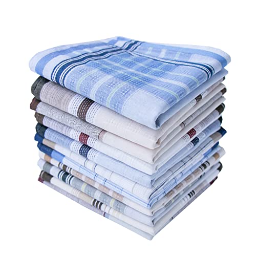 CoCoUSM Assorted Pack of Mens 100% Cotton Handkerchiefs Soft Hankies Pocket Squares 6PCS