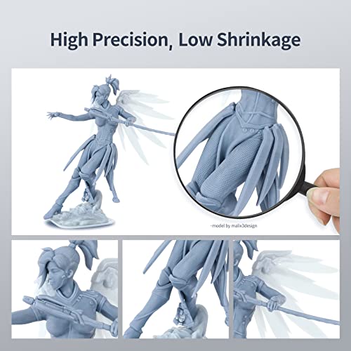Image of ANYCUBIC Tough Resin 2.0, 3D Printer Resin with Upgraded High Toughness and High Precision, 365-405nm Fast Curing 3D Resin for 4K 8K LCD /DLP /SLA 3D Printing (4Packs 1kg Grey, 4kg in Total)
