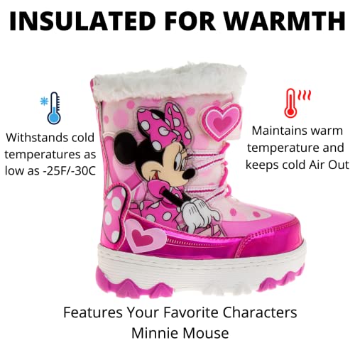 Josmo Kids Girls Minnie Mouse Boots, Water Resistant Snow Boots, Pink2 (10 Medium, Toddler) #TOP3