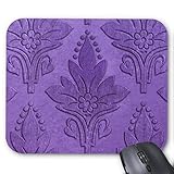  Mauspad mit seidenweicher Textiloberfl?che - Mouse Pad Paradise (antistatische Wirkung - perfekte Gleiteigenschaft PC / Computer Mousepad)-amoroso damask aged parchment in purple
