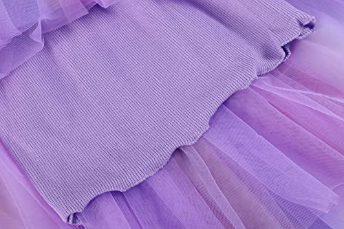 Image of GSVIBK Baby Girls Tutu Dress Sleeveless Toddler Cotton Tulle Skirt Princess Party Prom Dresses