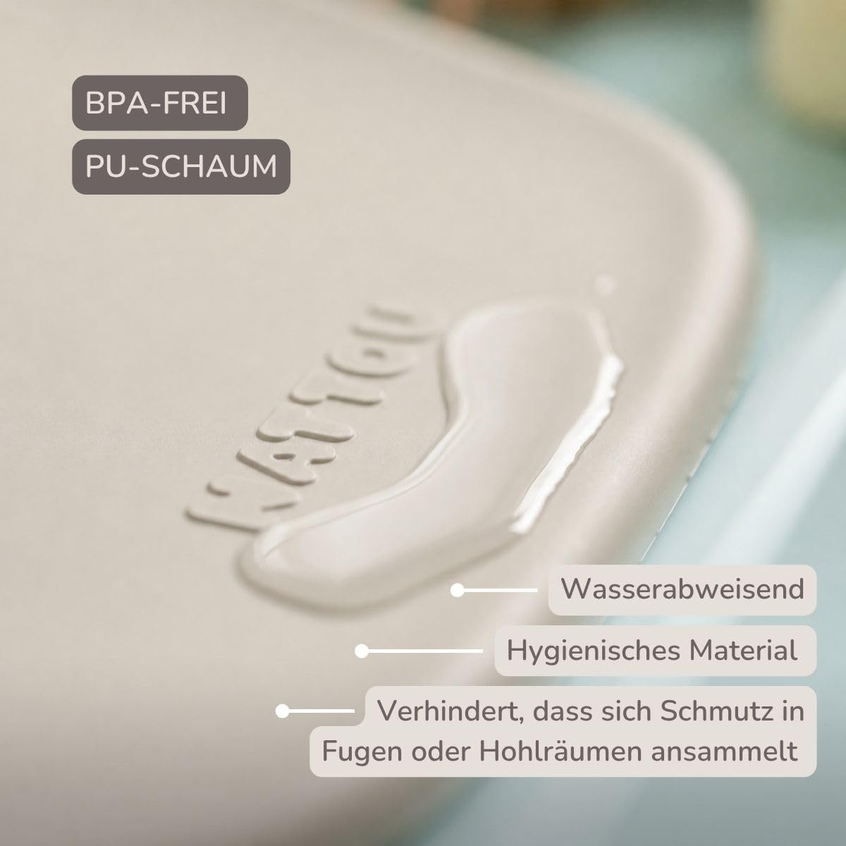 Nattou Wickelauflage - Wickelauflage Abwaschbar und wasserdicht auf PU-Schaum - Leicht und weich Baby Wickelunterlage - Wickelunterlage mit erhöhten Rändern - 50x70 cm - Tonfarben