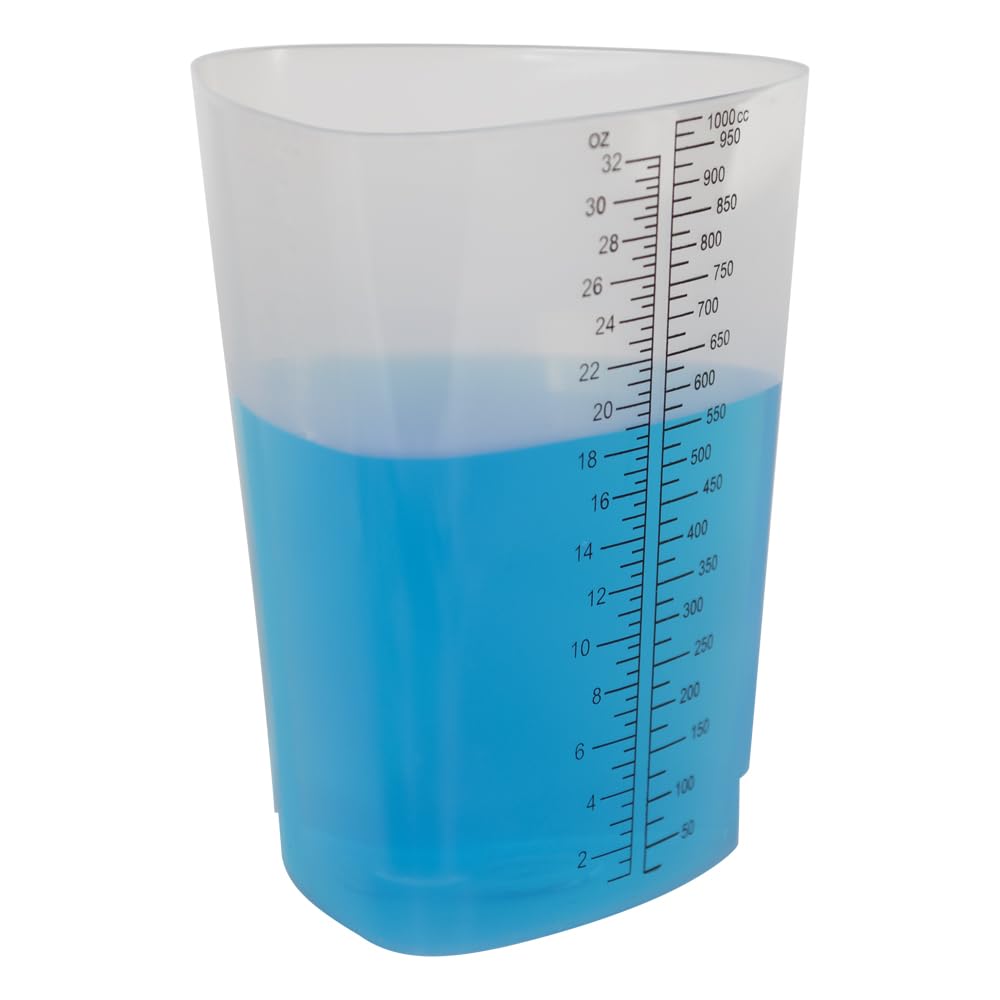 Dreiseitiger Kunststoffbecher zum Messen und Mischen, 900 ml, dreieckig, 10 Stück
