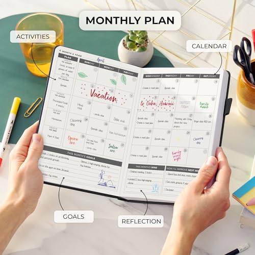 Planificador Diario A5 sin fechas Clever Fox en color negro para metas 4