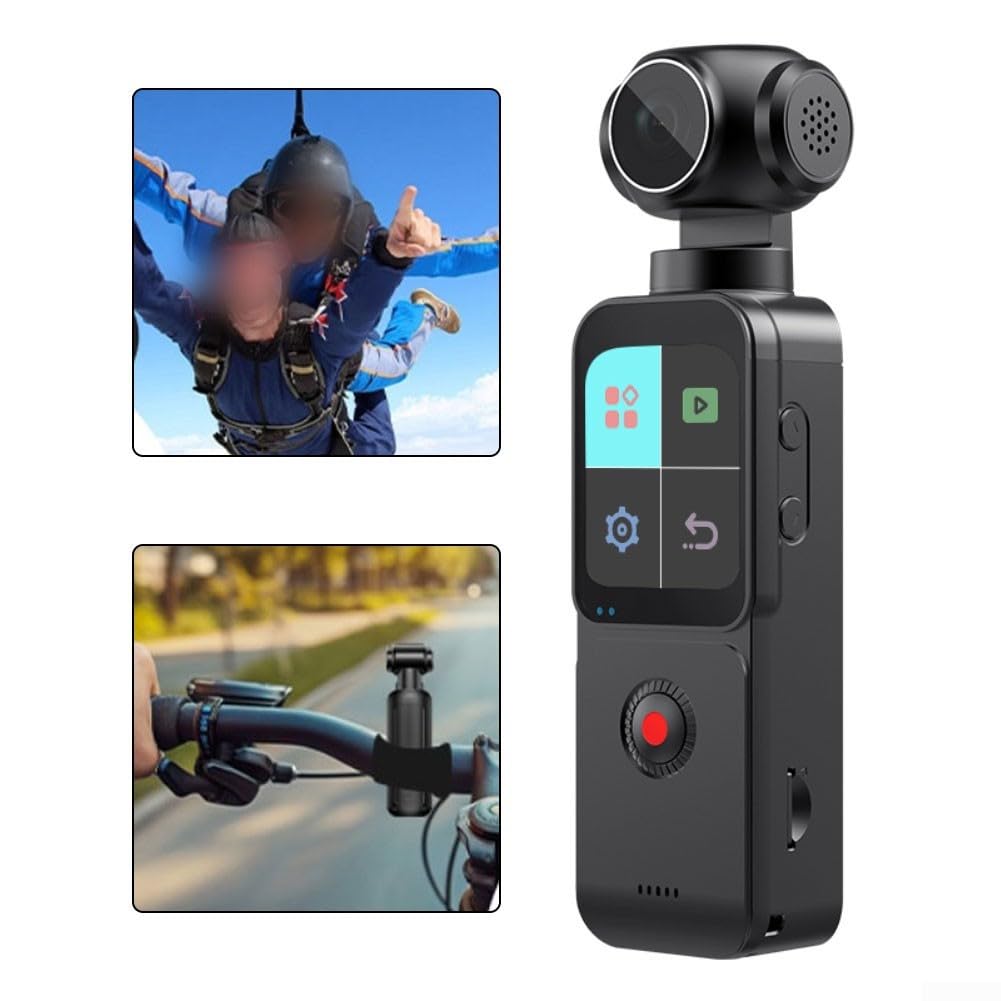 Action Camera 5K con grandangolo a 150° e display da 1,7", videocamera sportiva WiFi da 16 MP per immersioni all'aperto, time-lapse al rallentatore, leggera 84 g (5K singolo aereo)