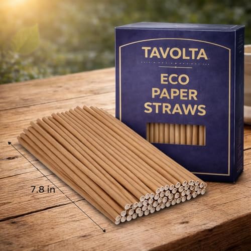 Pitillos de Papel Biodegradables Natural Kraft 150 piezas miniatura 6