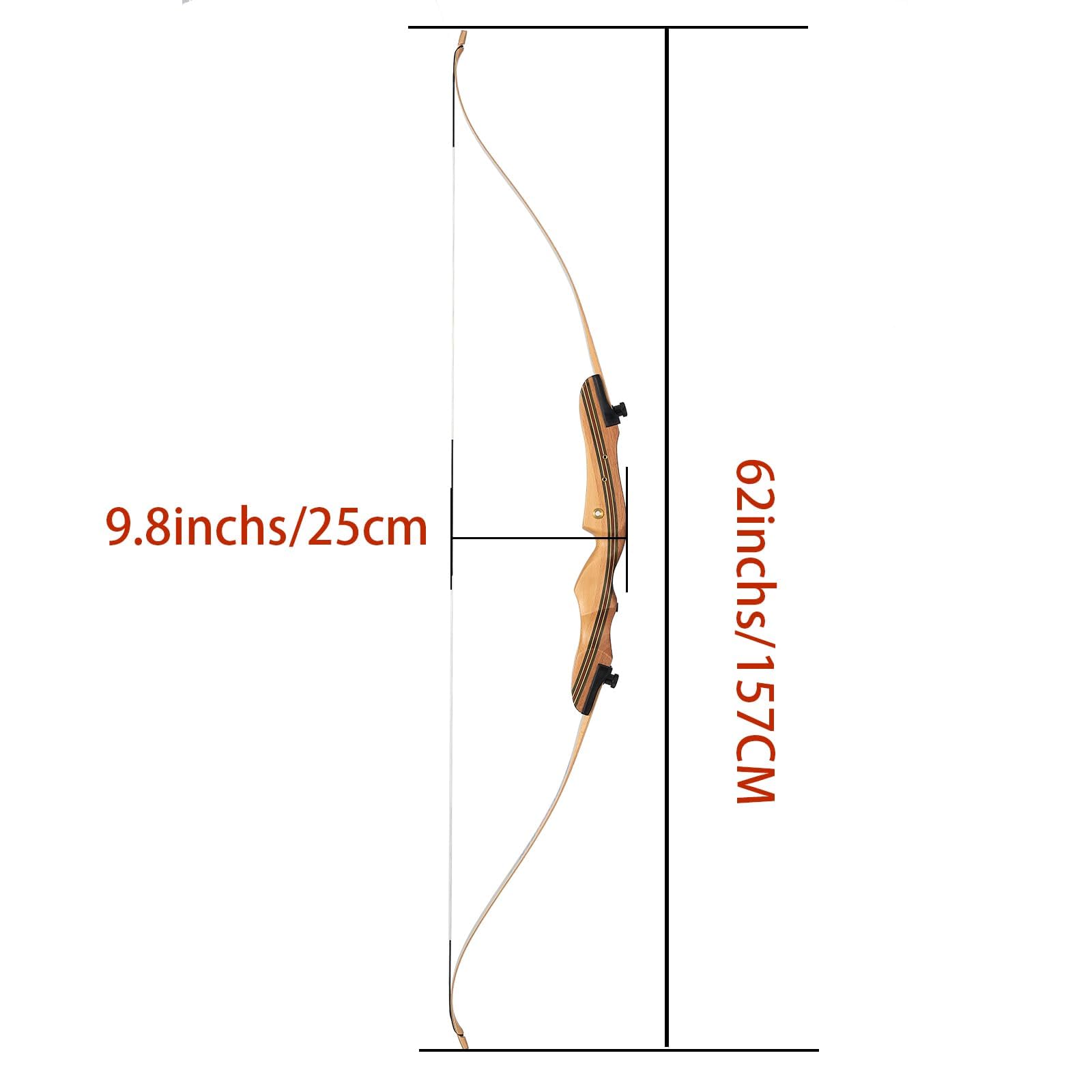 157.5 cm Bogenschießen Recurvebogen Set für Erwachsene und Anfänger, Takedown Recurve Bogen für Outdoor, Jagd und Praxis, Rechte Hand, 26/30/34/17.2 kg (17.2 kg)