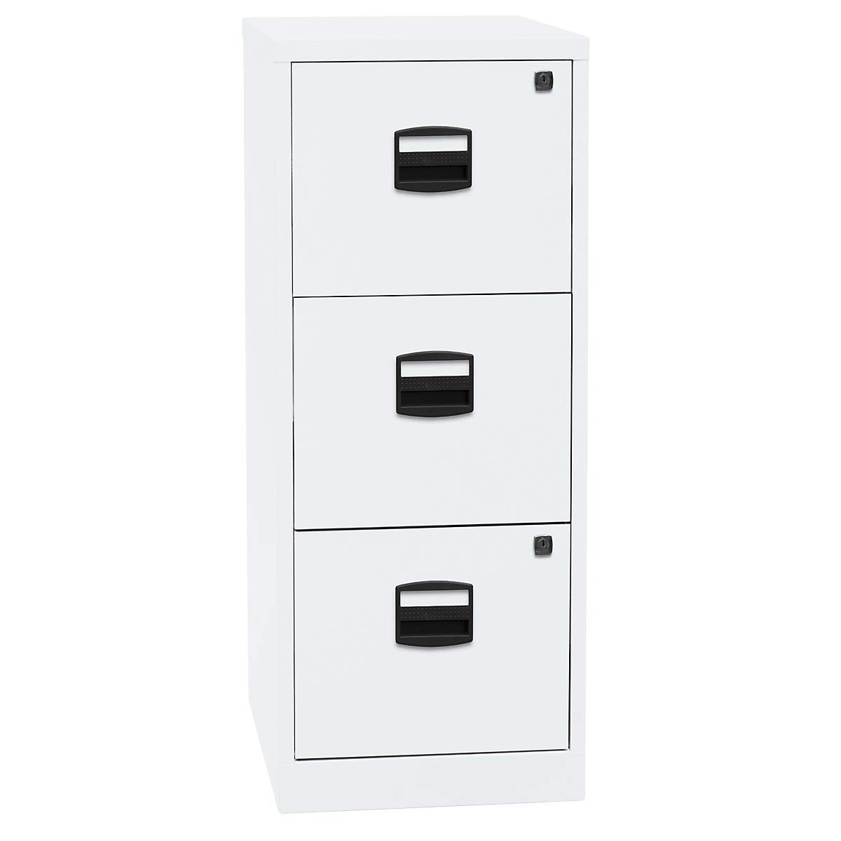 Bisley Home Hängeregistraturschrank PFA, 3 HR-Schubladen, Metall, 696 Verkehrsweiß, 40 x 41.3 x 101.5 cm