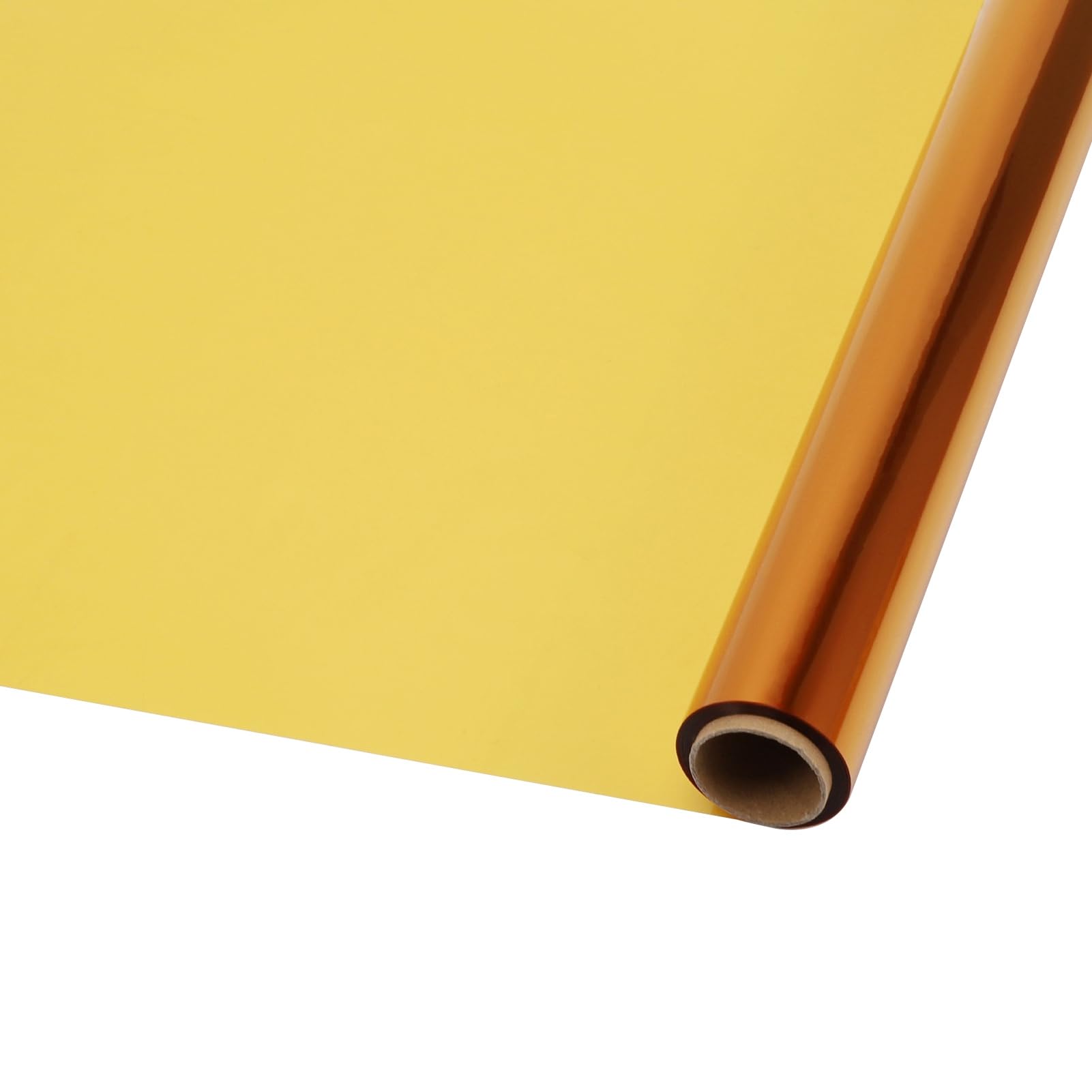 ohfruit Transparent Colored Cellophane Wrap Roll 15.7 In x 98.4 Ft Cellophane Paper Rolls for Gift Baskets, Treats Wrapping, Crafts Project DIY Gift Box Packaging Paper Yellow