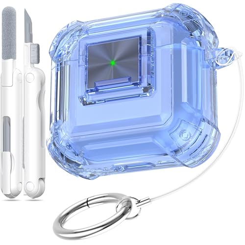 Verrou de sécurité Airpods 4 anti-chute avec étui bleu robuste