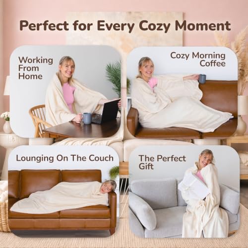 Image of Super Blanky Wearable Blankets for Women & Men, Graduation Day Gift for Her, Cozy Gifts for Women, Wife Birthday Gifts Ideas