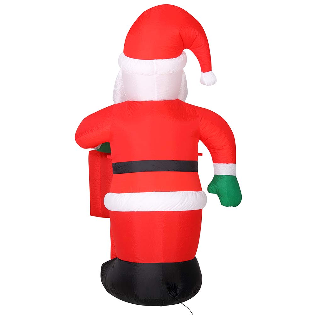 Bakaji Papá Noel Hinchable con Cartel autoinflable Grande Altura 175 cm con iluminación LED y Kit de fijación para Exterior, protección IP44, Adorno y decoración navideña