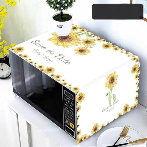 Image of DOCAT Dust-Proof Microwave Oven Cover for Kitchen Decor Durable Modern Design Kitchen Accessories - 100 * 35cm (Sunflower)