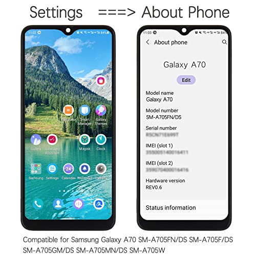 YHX-OU Nero + Telaio incell Schermo per Samsung
