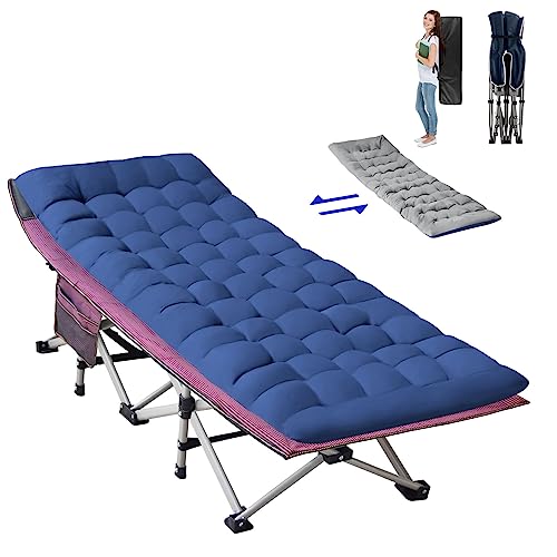 Slendor Folding Camping Cot With Mattress, Camp Cot For Adults, Folding Cot With Carry Bag, Portable Sleeping Cot Bed For Home Office Travel Beach, Support 500 Lbs Load Capacity, Red Cot #TOP5