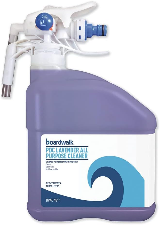 Boardwalk PDC All Purpose Cleaner, 3 Liter Bottle, Lavender Scent, Cleans all hard surfaces, No rinse, No Film Residue, Should Be Diluted, Made in the USA