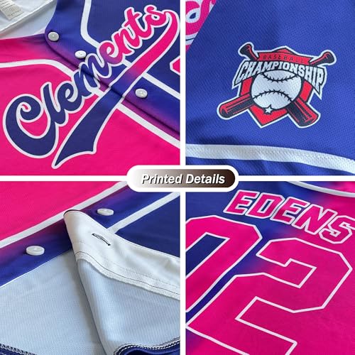 Custom Baseball Jersey – Personalized Name, Number & Logo, Button Up Jersey for Men, Women, Youth, Toddlers miniatura 4
