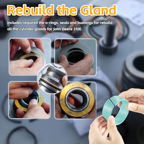 Image of Whole Machine Hydraulic Cylinder Seal Kit for John Deere 310E Backhoe Bucket Cylinder Loader Bucket Tilt /Lift Cylinders Replacement Seal Kit AH212091,AH210484,AH147864,AH149813,AH212585,AH149814