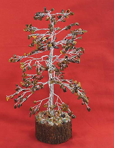 Reiki Tree Tiger Eye Stone Spiritual Gemstones Vastu Feng Shui Table Dacor Silver
