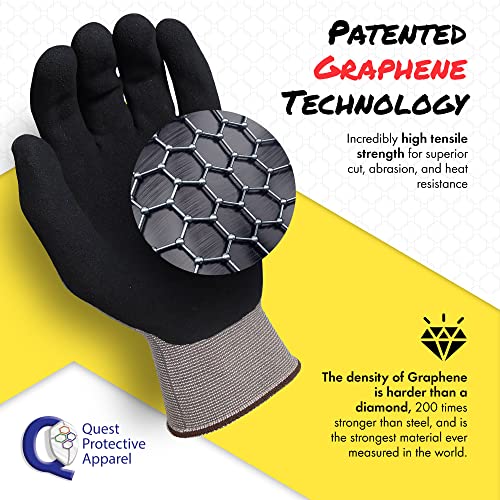 Quest Protective Apparel Cut and Puncture Resistant Work Gloves – Lightweight Durable Graphene Safety Gloves - Construction, DIY, Kitchen and Mechanical Use for Men and Women - Large, Pack of 1 - Thumbnail 4