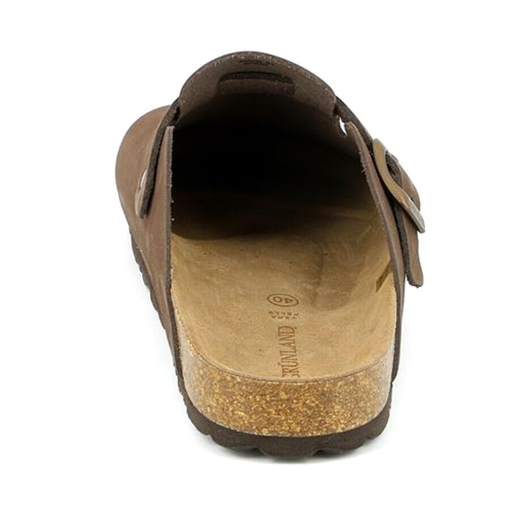 GRUNLAND Ciabatte Sabot Donna in Vera Pelle SARETTA con Cinturino Fibbia Regolabili e Sottopiede anatomico