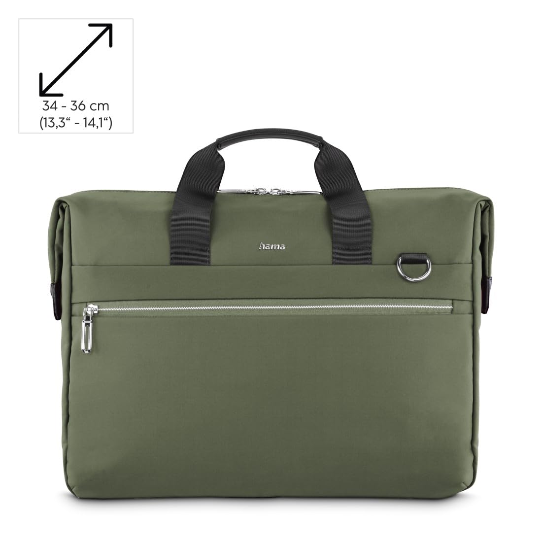 Hama | Maletín para portátil 13,3 pulgadas (funda protectora ordenador resistente acolchada compartimento tablet 12,9 bolso portátil 14,1 pulgadas bandolera ajustable ligera trabajo 10 litros) verde