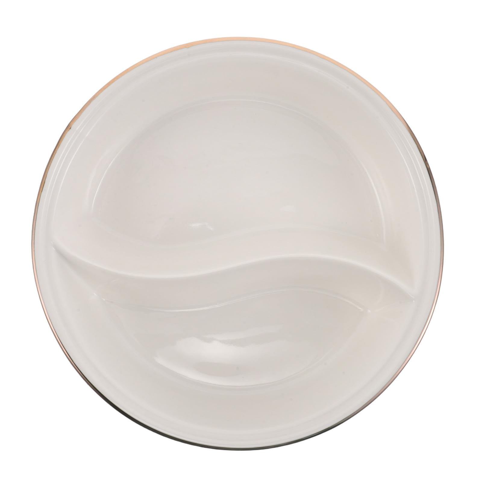 Operitacx Ciotola per Cereali Divisa in Ceramica Bianco 2 Sezioni Antisoggy per Controllo Porzioni per Colazione e Zuppe