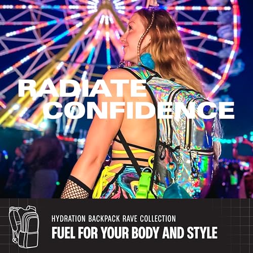 Image of Sojourner Hydration Pack, Hydration Backpack - Water Backpack with 2l Hydration Bladder, Festival Essential - Rave Hydration Pack Hydropack Hydro for Hiking, Running, Biking, Festival Gear