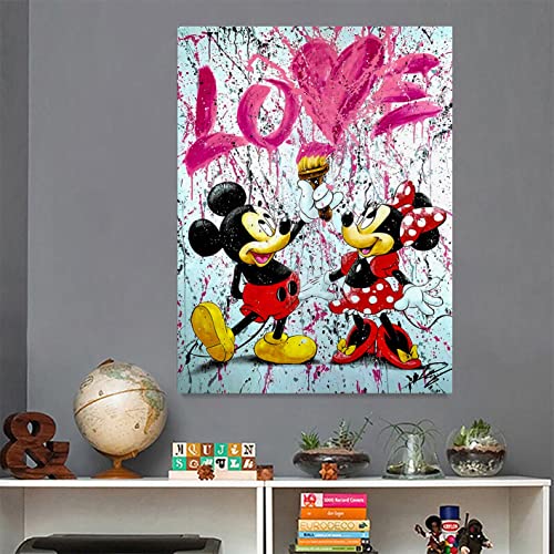 Magic Canvas Art Micky & Minnie Love Pop Art