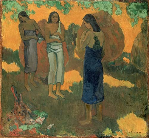 Trois Tahitiennes Gauguin impression toile grand format pour corriger un mur vide de salon