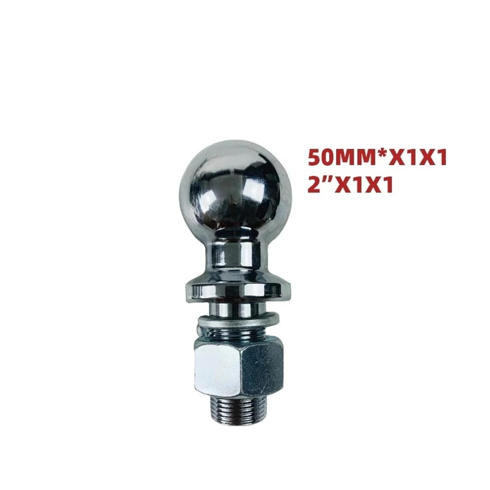Genérico Bola de Remolque de Enganche cromada, diámetro del vástago de 2 "50mm1(M25). Capacidad de Bola de Remolque de Enganche de 5000 Libras, Piezas de Remolque, Acoplamiento de Remolque(2inchX1X1)