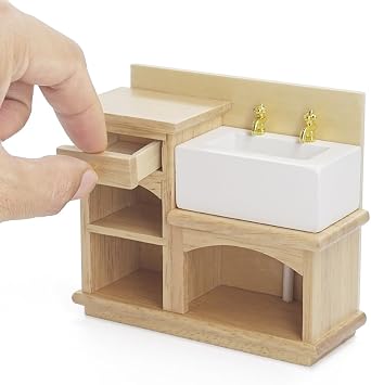 Odoria 1/12 Miniature Kitchen Sink Dollhouse Furniture Accessories