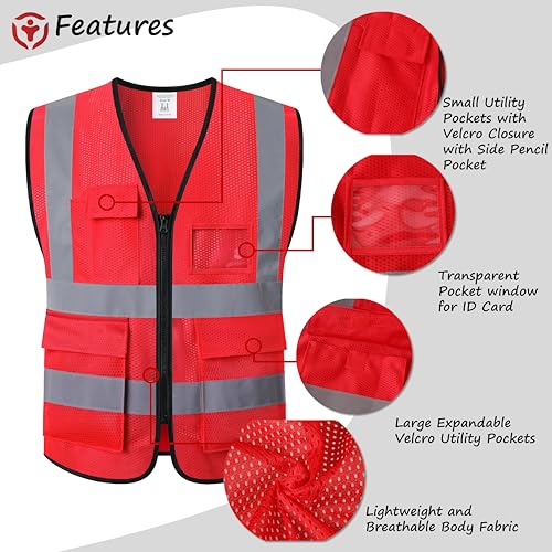Image of Reflective Safety Vest for Men Women Construction Vest Meet ANSI /ISEA Standard