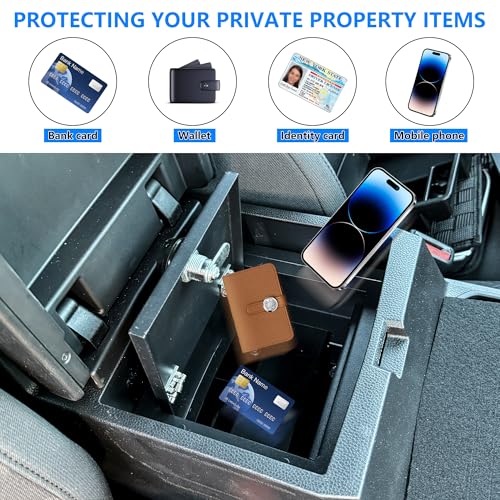 West-xingzhe Center Console Lock Safe Box Compatible with Toyota Tacoma 2024 2025+ Accessories Center Console Gun Safe High Security Armrest Lock Box with 3 Digit Combination Lock with Key