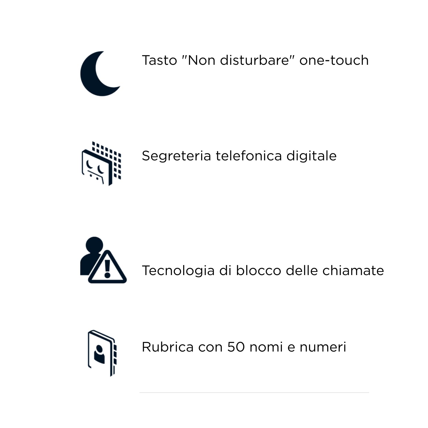 Motorola Voice - E211 Telefono cordless digitale con segreteria telefonica, registrazione fino a 12 minuti, intercettazione chiamate, tasto Non disturbare, Nero