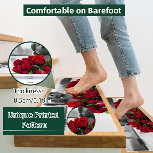 Peldaños de escalera para proteger niños y madera, pack de 15 alfombras decorativas de París 3