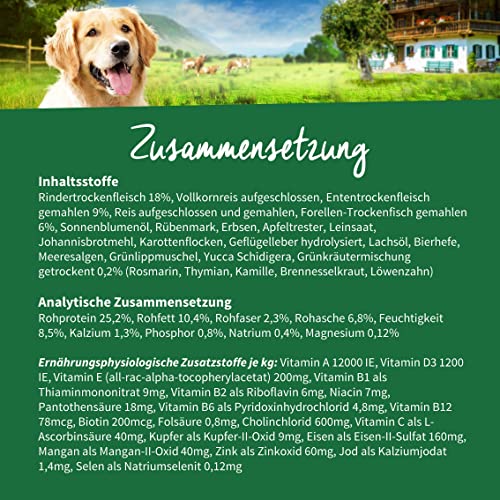 Müllers Naturhof - Weiderind - 2 x 15 kg - Gartengemüse & Wiesenkräuter - Natürlich kaltgepresst - Trockenfutter für alle Hunderassen - Traditionell hergestellt