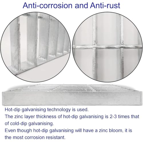 Image of Galvanized Steel Drain Grate, Driveway Channel Cover 12x12 in