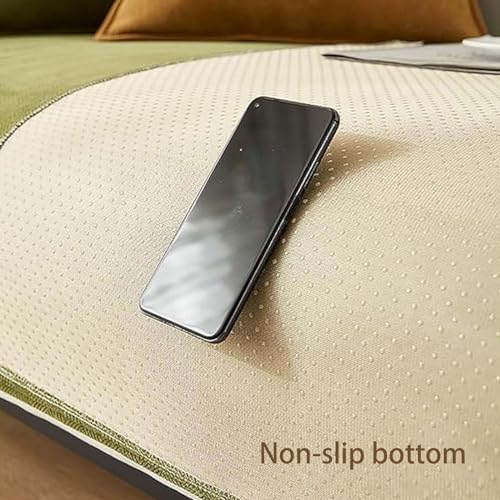 Housse de canapé antidérapante beige premium pour meuble en L - 5