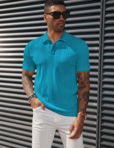 Image of PJ PAUL JONES Mens Polo Shirts Short Sleeve Textured Knit Polos