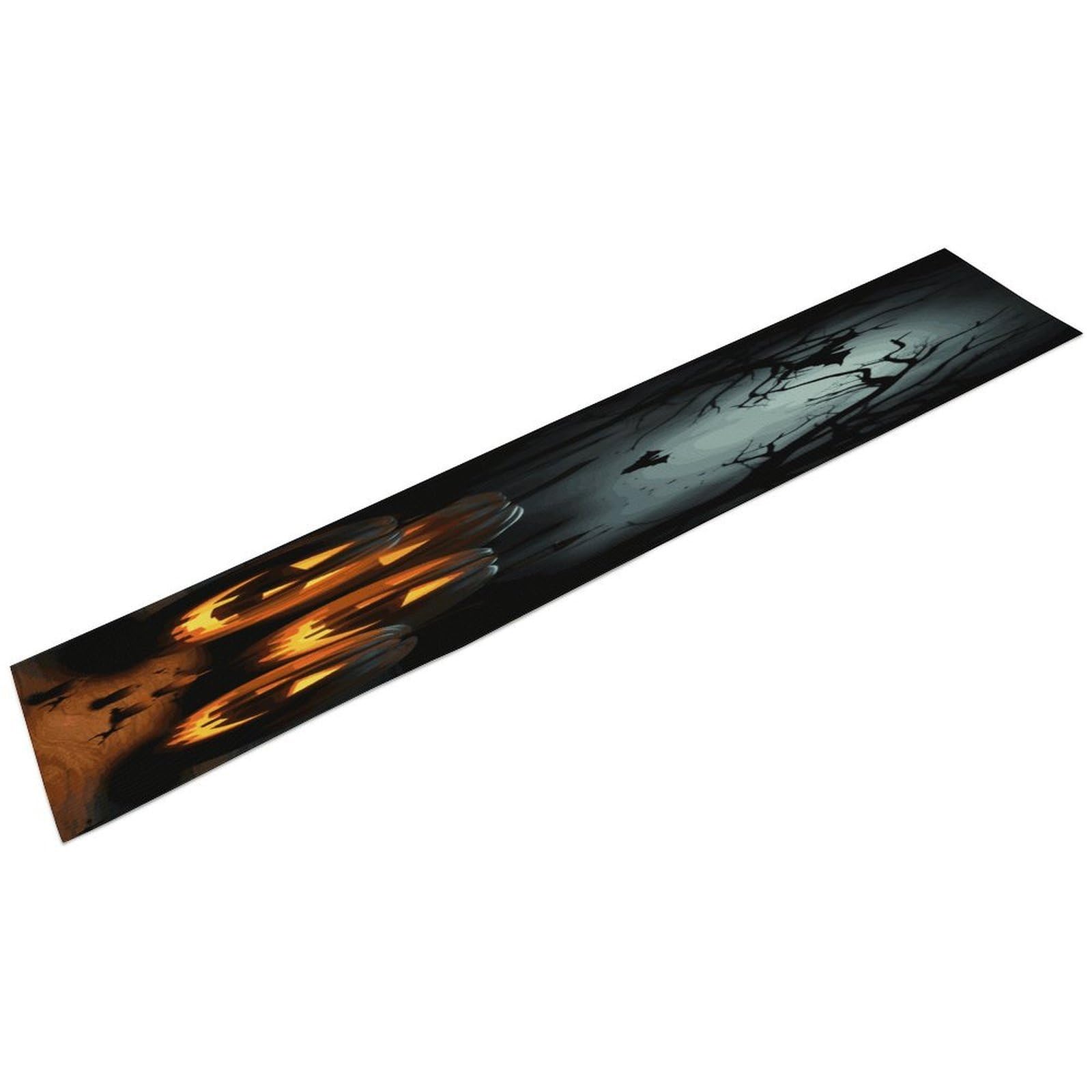 Btcowzrv Style Halloween With Pumpkins Linen Table Runner 72.4 Inches Long, Machine Washable Table Runner For Party Kitchen Dining Table Coffee Holiday Party Decor, 13.4"X72.4"