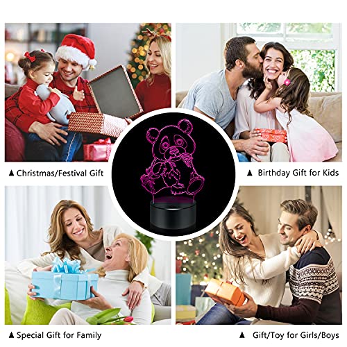 Image of BASSI Panda Gift Panda Lamp for Kids, 16 Colors Changing Remote Control Night Light Panda Toy - Birthday for Boys Girls Age 3 4 5 6 7 8 9 Teenages