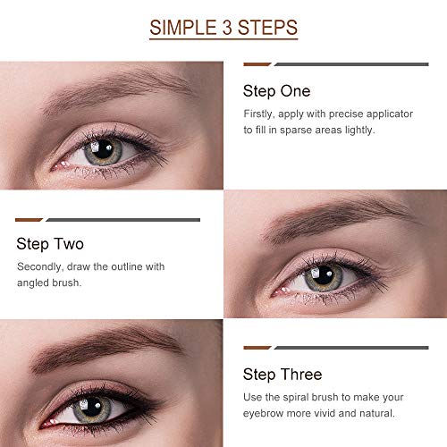 Yoleto Waterproof Eyebrow Gel, Long Lasting Smudge-Proof Liquid Brow Makeup Tint, Brow Shaper With Mascara Primer Brush Wand Kit Gifts For Women (Color-Brown) #TOP3