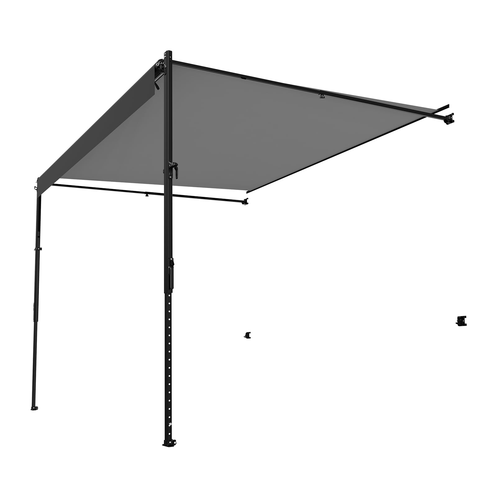 VEVOR Wohnwagen Markise universelle einziehbar RV Markisen (487,7 cm) wasserdichter Sonnenschutz mit Aluminiumlegierungsrahmen, Außenmarkise mit schwarzem Ständer & schwarzen Stoffen mit Farbverlauf