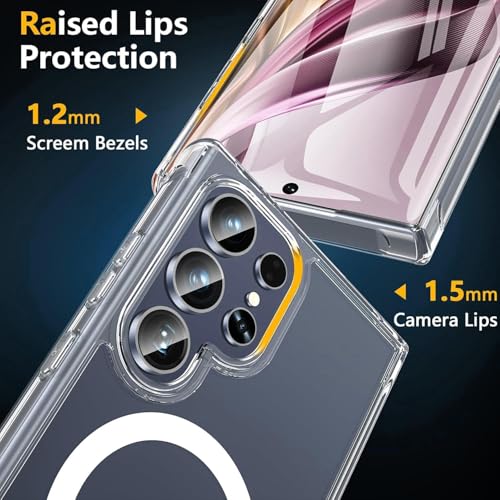 Image of REALCASE for Samsung S24 Ultra 5G Magnetic Clear Case | Durable, Scratch-Resistant | Slim Transparent Compatible with MagSafe | Protective TPU Bumper Back Cover for Samsung Galaxy S24 Ultra 5G