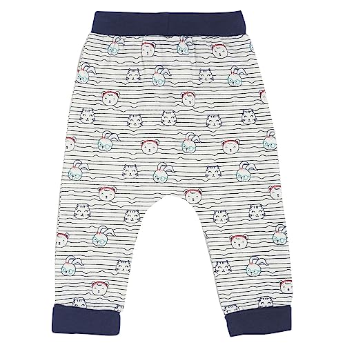 Image of miniklub Girls Navy Blue & White Printed Cotton T-Shirt With Capris
