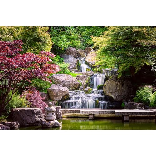 Image of Waterfall Aquarium Background Kyoto Garden Style Terrarium Background Forest Huge Rocks Fish Tank Background Falls Stream River Aquarium Backdrop Waterfall Reptile Habitat Background 36x18in